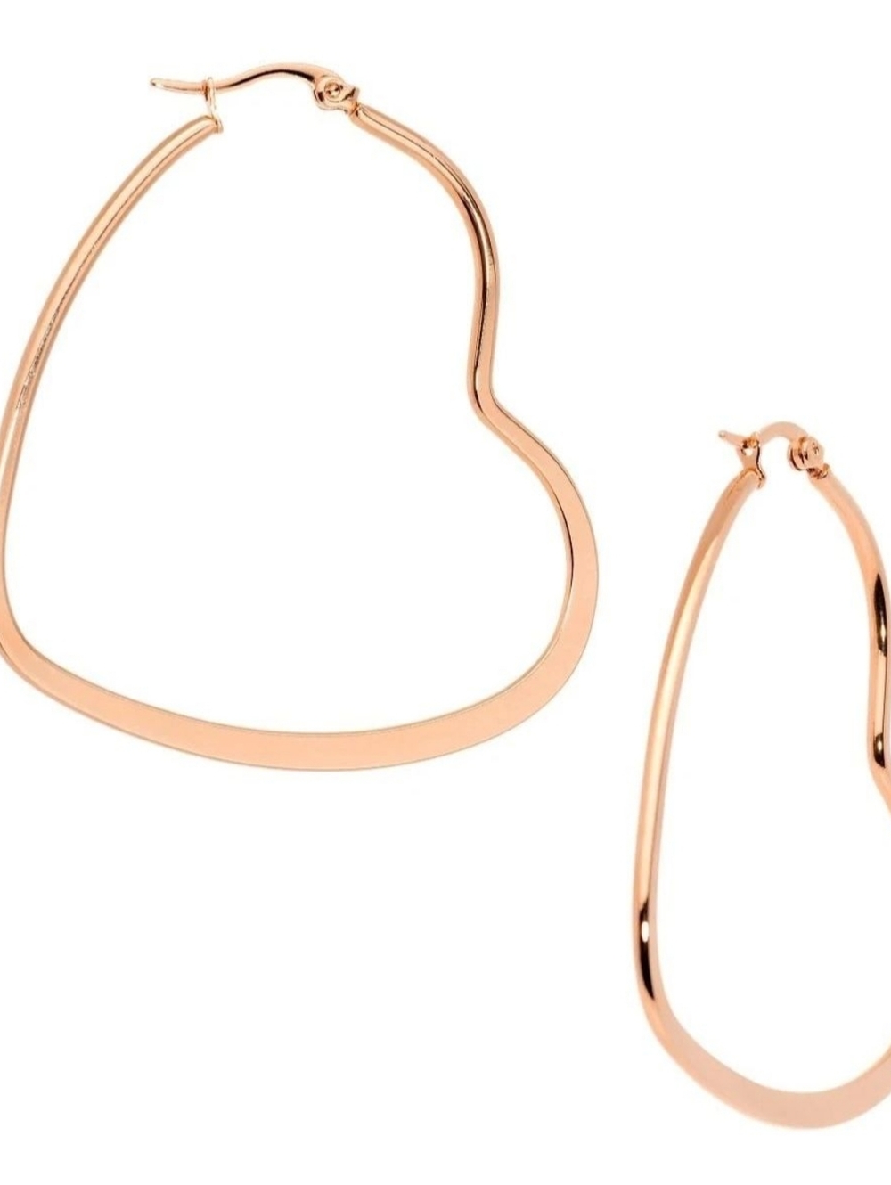 50mm Rose Gold Tone Heart Shaped Hoop Earrings